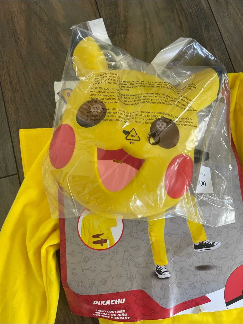 Pokémon Pikachu yellow Kids' Classic Halloween Costume Jumpsuit M (7-8) NWT